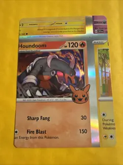 Pokemon Card - Houndoom Error Miscut NFC Trick or Trade 062/193 Holo Rare - Image 1
