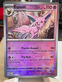 POKEMON ESPEON 033/131 RARE HOLOFOIL POKEBALL PRISMATIC EVOLUTIONS NM CARD - Image 1