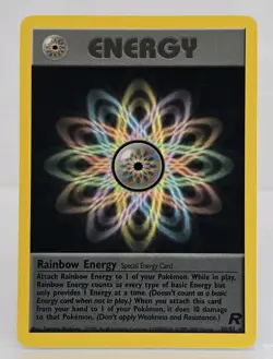Rainbow Energy 80/82 Unlimited Team Rocket Rare Pokemon Card - Image 1