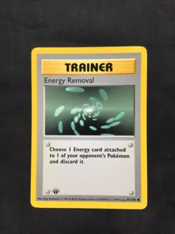 Pokemon Cards: Base Set 1st Edition Common: Energy Removal 92/102 - Image 1