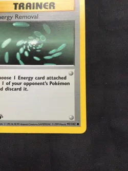 Pokemon Cards: Base Set 1st Edition Common: Energy Removal 92/102 - Image 4