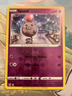 Pokemon Card TCG - Spoink - Battle Styles - 55/163 - Reverse Holo Common - Image 1