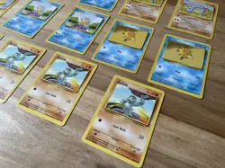 1999 Pokemon Unlimited Base Set Bundle Common Uncommon 9 Unique Cards 17 Total - Image 2