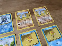 1999 Pokemon Unlimited Base Set Bundle Common Uncommon 9 Unique Cards 17 Total - Image 3