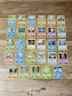 1999 Pokemon TCG Unlimited Base Set Bundle Common Uncommon 29 Unique Cards GC - Image 1