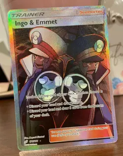 Pokemon TCG Ingo & Emmet Full Art Card 176/181 Sun Moon Team Up Holo NM - Image 1