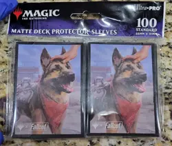 MTG Magic The Gathering Fallout Dogmeat Ever Loyal Ultra Pro Deck Sleeves 100ct - Image 1