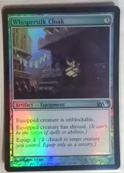 MtG Whispersilk Cloak FOIL Magic 2011 / M11 NM Artifact Uncommon - Image 1