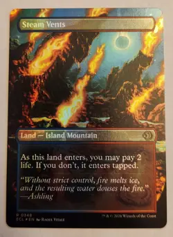 Steam Vents (Borderless) Lorwyn Eclipsed Foil Rare Land NM+ - Image 2