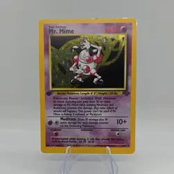 Pokemon TCG Mr. Mime Jungle Holo Card 6/64 Unlimited 1st Edition Holo Rare - Image 1