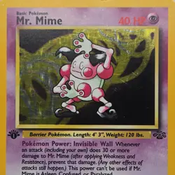 Pokemon TCG Mr. Mime Jungle Holo Card 6/64 Unlimited 1st Edition Holo Rare - Image 2