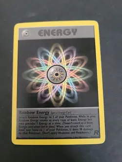 MP/ small Indent Pokemon Card - Rainbow Energy Team Rocket 80/82 Rare - Image 1