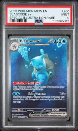 2023 POKEMON MEW EN-151 SPECIAL ILLUSTRATION RARE #200 BLASTOISE EX PSA 9 - Image 1