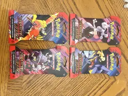 (2 Available) 4 Pack Destined Rivals Sleeved Booster Packs ART SET Pokemon - Image 1
