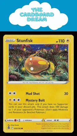Stunfisk SWSH12: Silver Tempest #055/195 Common Pokemon Card - Image 1