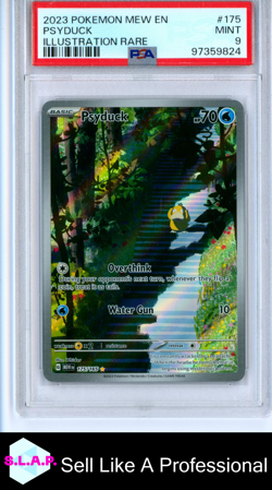 PSYDUCK ILLUSTRATION RARE POKEMON MEW EN-151 2023 175 PSA 9 - Image 1