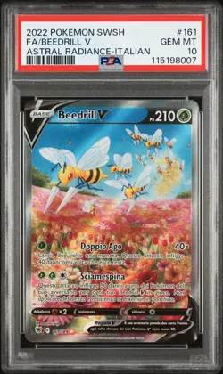 Pokemon PSA 10 Beedril V #161 Full Art Astral Radiance 2022 Italiano - Image 2