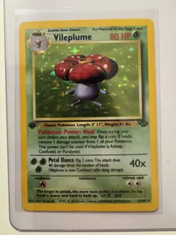1999 Pokemon Jungle 1st Edition Vileplume Holo 15/64 Rare LP/MP Vintage - Image 1