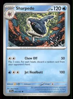 Sharpedo SV05: Temporal Forces #043/162 Uncommon Reverse Holo Pokemon NM - Image 1
