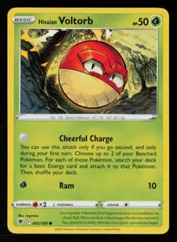 Hisuian Voltorb SWSH10: Astral Radiance #002/189 Common Pokemon Card - Image 1