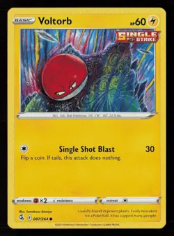 Voltorb SWSH08: Fusion Strike #087/264 Common Pokemon Card - Image 1