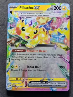 Pikachu ex 057/191 Double Rare Surging Sparks Pokemon TCG - Image 1