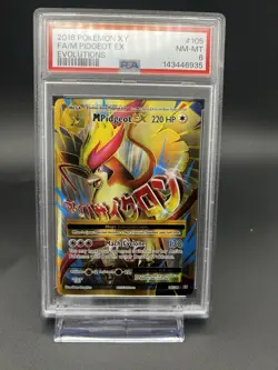 2016 Pokemon XY Evolutions #105/108 FA M Pidgeot EX - PSA 8 MINT - Image 1