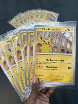 X10 Pokemon Pikachu at the Natural History Museum Sealed Jumbo Promo SVP - Image 1