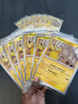 X10 Pokemon Pikachu at the Natural History Museum Sealed Jumbo Promo SVP - Image 4