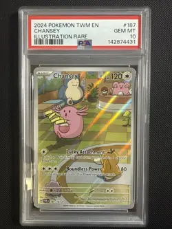 2024 Pokemon Twilight Masquerade Chansey 187/167 Illustration Rare PSA 10 - Image 1