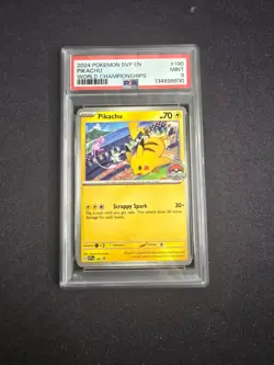 PSA 9 MINT 2024 Pokemon World Championship Promo Pikachu #190 PSA 9 MINT - Image 1