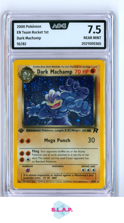 DARK MACHAMP POKEMON 10/82 2000 TEAM ROCKET HOLO EN AOG 7.5 - Image 1