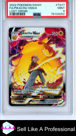 FA/PIKACHU VMAX LOST ORIGIN POKEMON SWORD & SHIELD LOST ORIGIN 2022 TG17 PSA 9 - Image 1