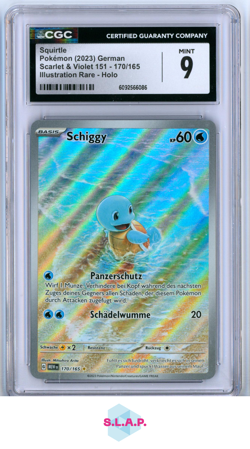 SQUIRTLE SCARLET & VIOLET 151 - MEW DE ILL RARE HOLO 170/165 POKEMON CGC 9 - Image 1