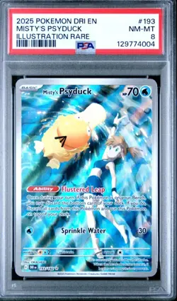 2025 POKEMON DRI EN MISTY'S PSYDUCK ILLUSTRATION RARE PSA 8 - Image 1