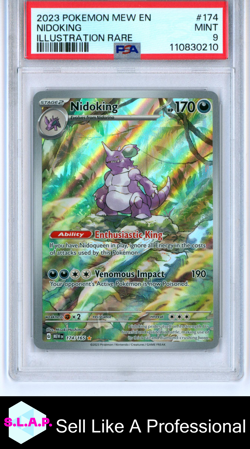 NIDOKING ILLUSTRATION RARE POKEMON MEW EN-151 2023 174 PSA 9 - Image 1