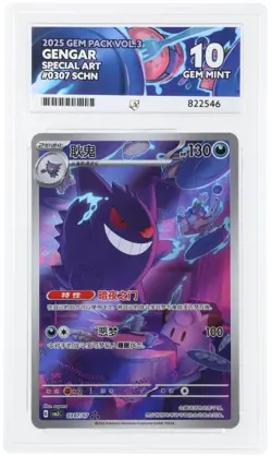 Pokemon TCG Gengar Gem Volume 3 Illustration Rare 0307/07 Chinese ACE 10 - Image 1