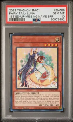 PSA 10 misprint missing name fairy tail-luna ultra rare ra01-en009 yugioh pop 1 - Image 1