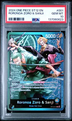 2024 ONE PIECE ST12-001 STARTER DECK RORONOA ZORO & SANJI LEADER PSA 10 GEM MINT - Image 1