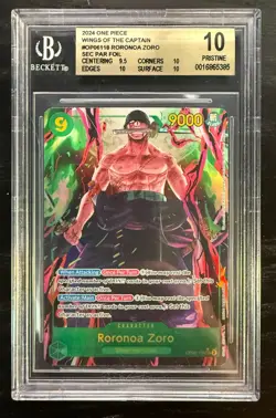Roronoa Zoro OP06-118 SEC ALT ART One Piece Wings of the Captain BECKETT BGS 10 - Image 1