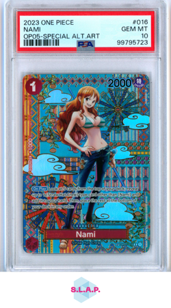 NAMI ONE PIECE TCG SP OP01-016 2023 AWAKENING IN THE NEW ERA FOIL ENGLISH PSA 10 - Image 1