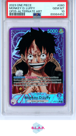 MONKEY D. LUFFY ONE PIECE TCG OP05-060 2023 AWAKE IN THE NEW ERA FOIL EN PSA 10 - Image 1