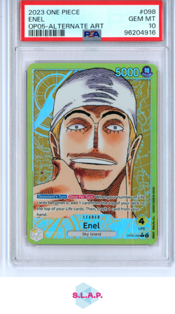 ENEL ONE PIECE TCG OP05-098 2023 AWAKENING IN THE NEW ERA FOIL ENGLISH PSA 10 - Image 1