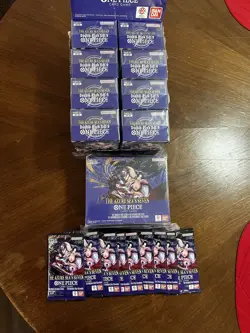 OP14 One Piece Azure Sea’s Seven Booster Box + Display + 9 Packs Sealed Lot - Image 2