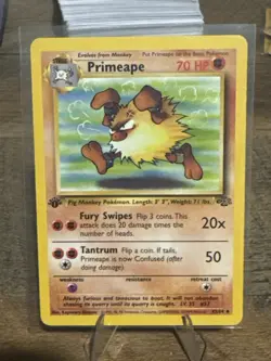 Primeape 1st Edition 43/102 Base Set Pokemon Card LP+ 1999 WotC - Image 1