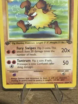 Primeape 1st Edition 43/102 Base Set Pokemon Card LP+ 1999 WotC - Image 2