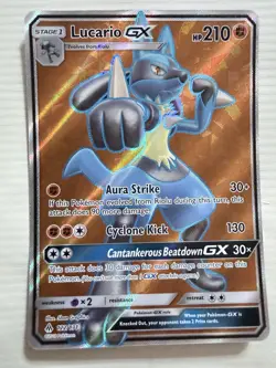 Pokemon TCG Forbidden Light Ultra Rare Full Art Holo Lucario Gx 122/131 NearMint - Image 1