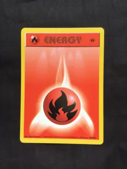 Pokemon Cards: Base Set 1st Edition Common: Fire Energy 98/102 - Image 1