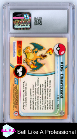 CHARIZARD POKEMON TOPPS #06 1999 SERIES 1 NON-HOLO ENGLISH CGC 5 - Image 2