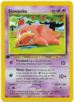 Slowpoke # 73/111 1.Edition Common Neo Genesis 2001 Pokemon EN Near Mint Vintage - Image 4